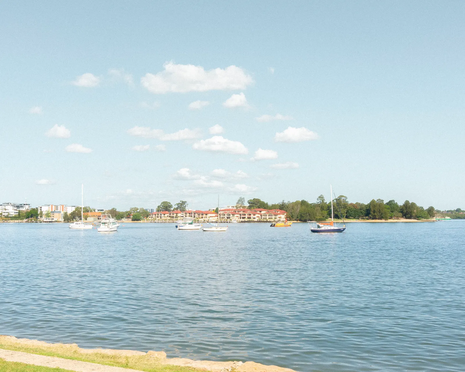 Moored boats off Putney, Sydney.