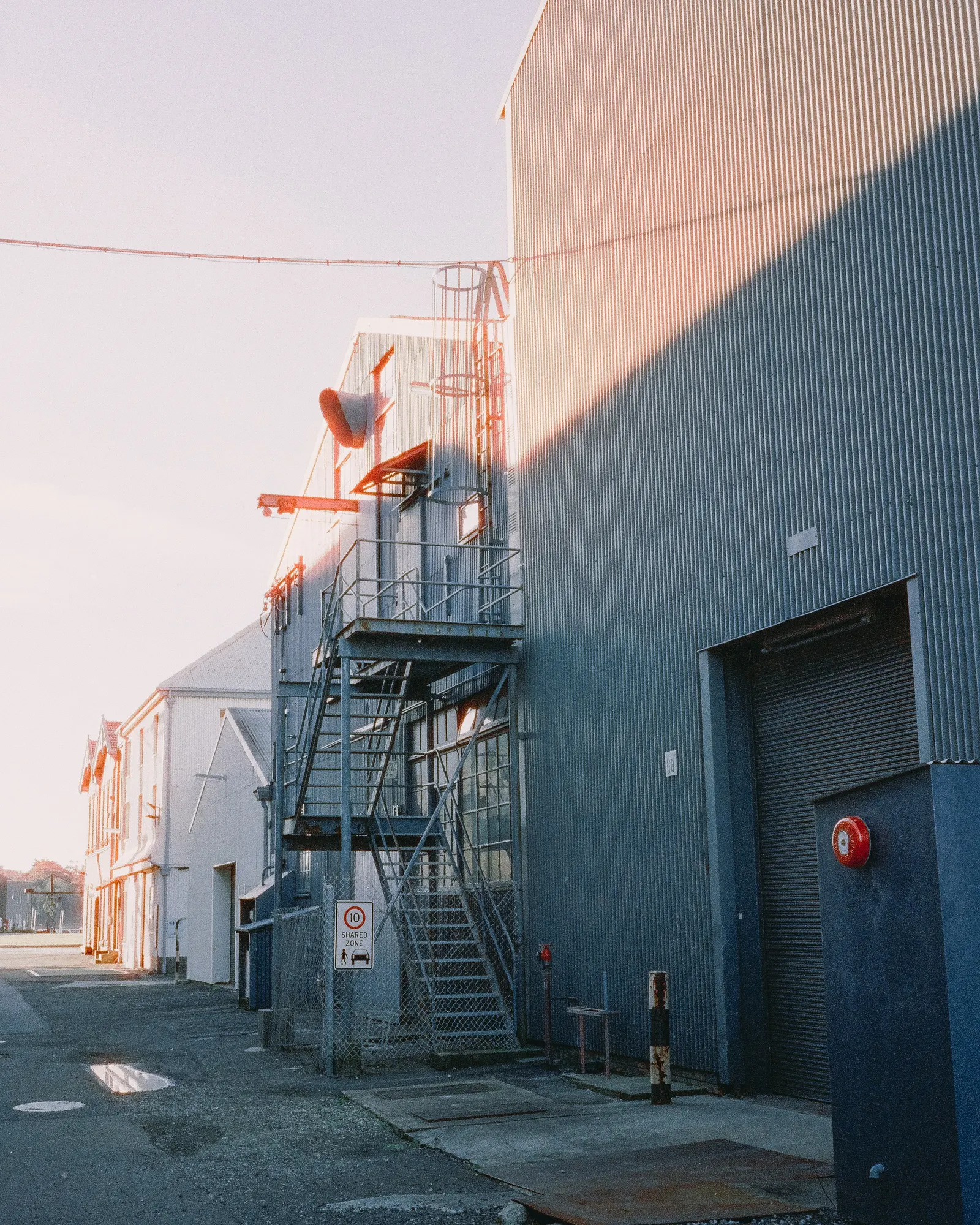 Pipework and painted steel on the waterfront.