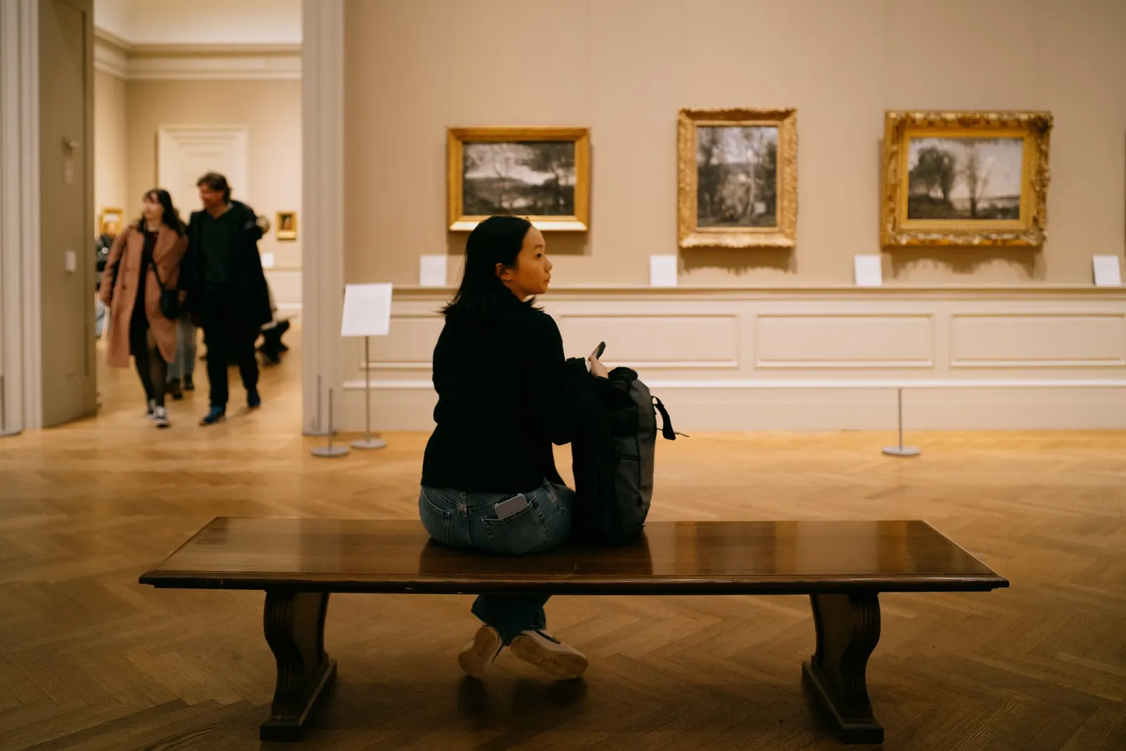 One visitor, one painting.